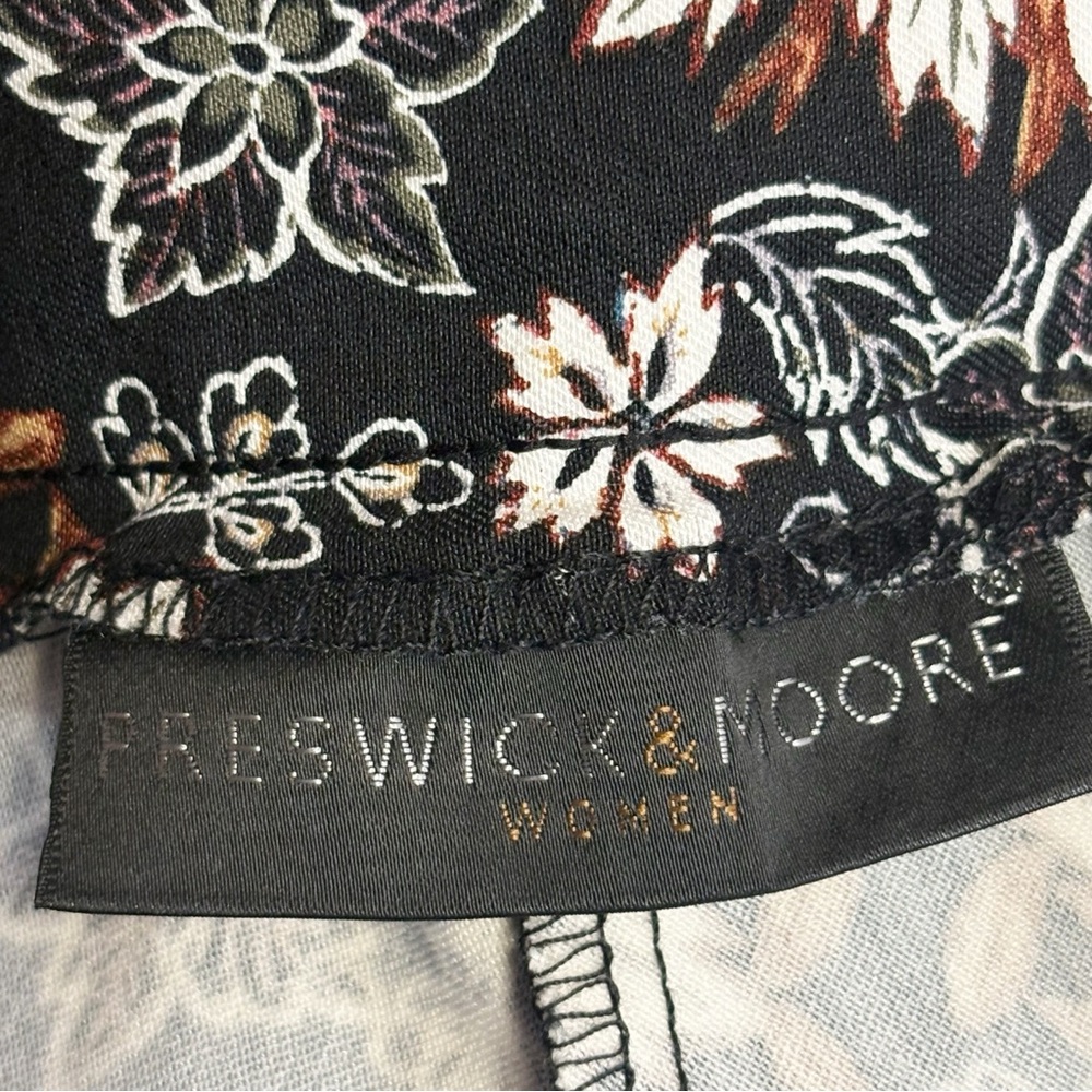 Preswick & Moore Black Multi Floral Stretch Pull-On Slim Ankle Pants 2X - Picture 4 of 16